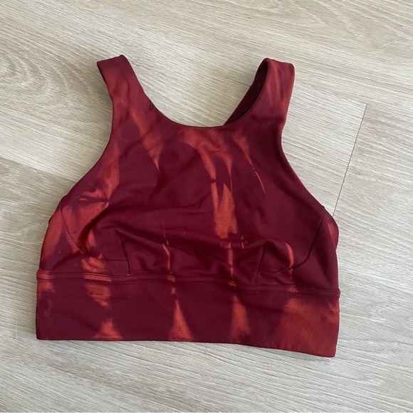 Lululemon Red Tie Dye Longline Sports Bra - Picture 2 of 3